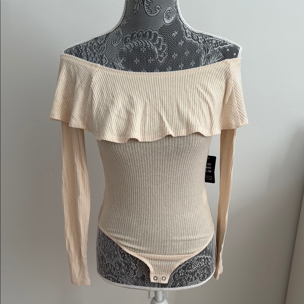 Express Off-Shoulder Ribbed Bodysuit